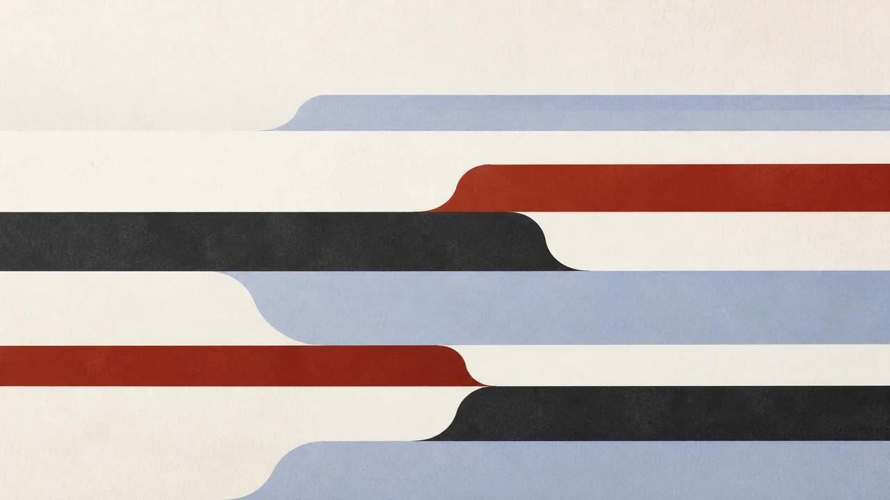 Composición abstracta de bandas horizontales en la paleta Pauta sobre liquidación de sueldos